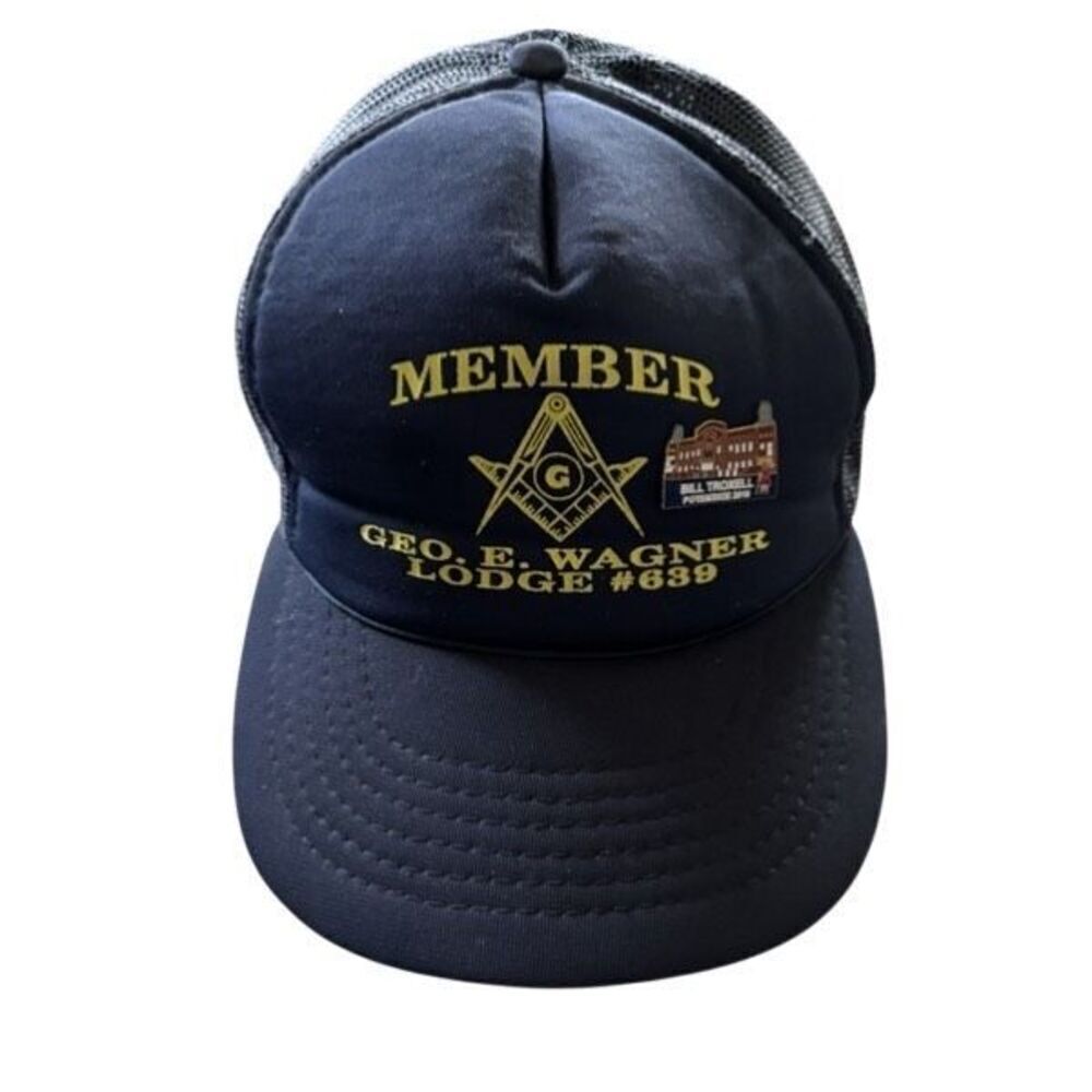Masonic Lodge Vintage Adjustable Trucker Mesh Cap With Temple Pin